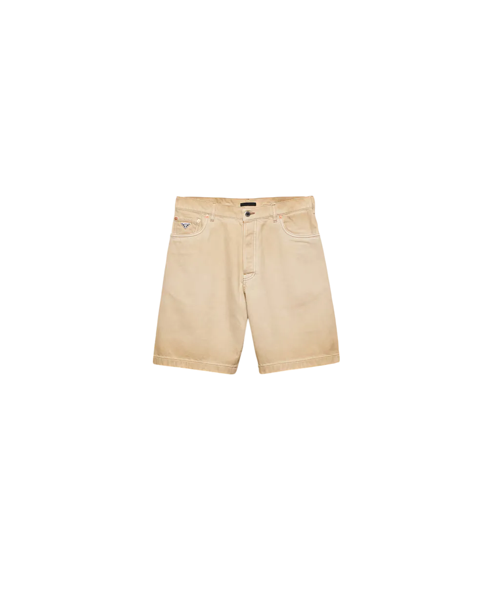 Worn Bull-Denim Bermudas Natural